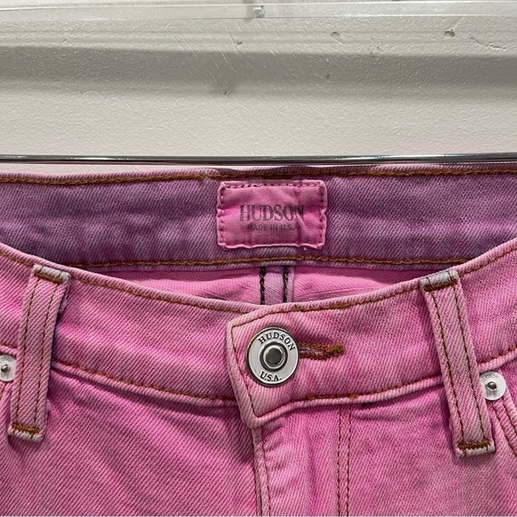 Hudson Krista Super Skinny Crop Chelsea Pink Ombre Stretch Mid Rise Jeans 27 - Picture 13 of 14